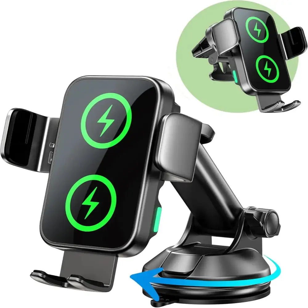 15W Wireless Car Charger Phone Holder - Black - 9eight5