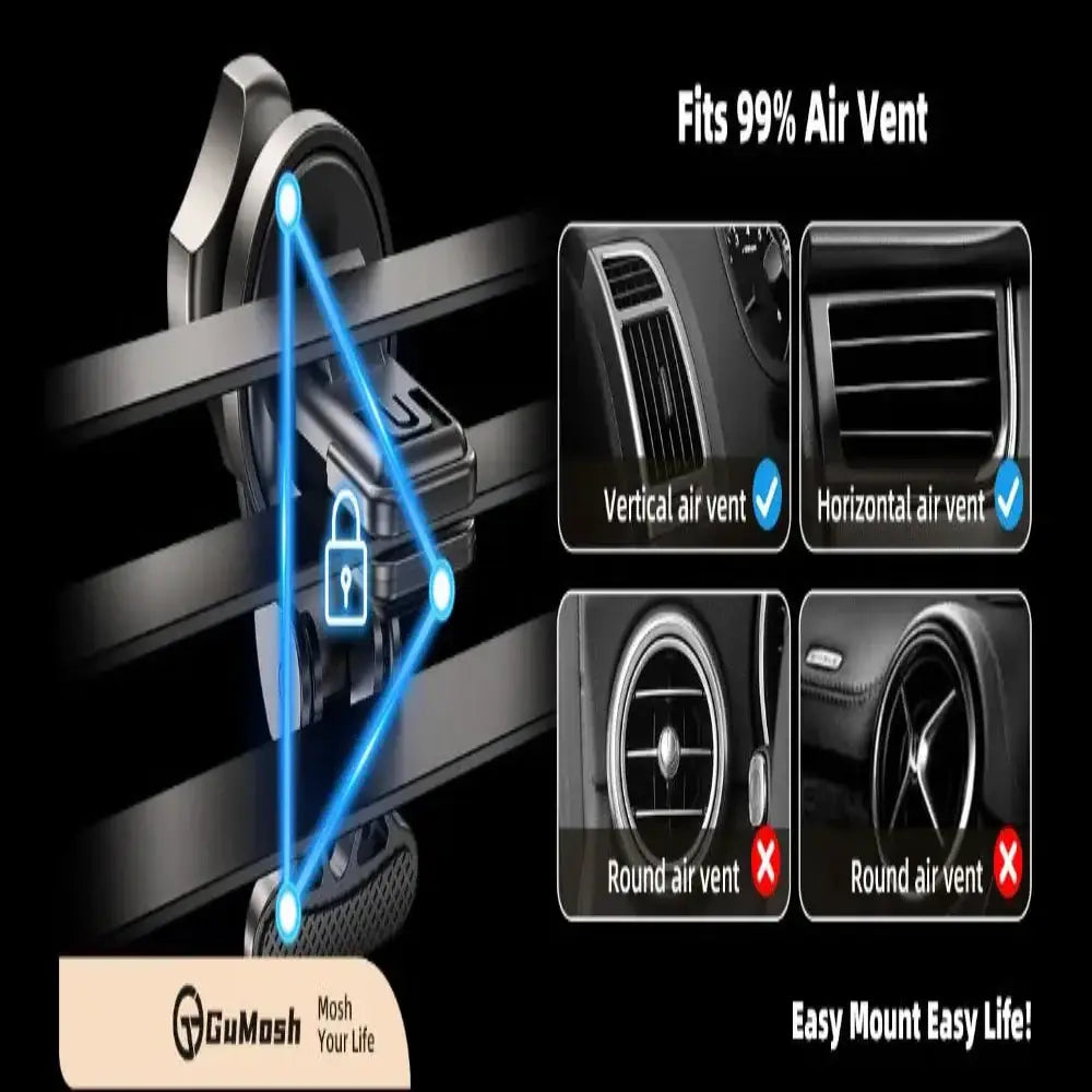 15W Wireless Car Charger Phone Holder - Black - 9eight5