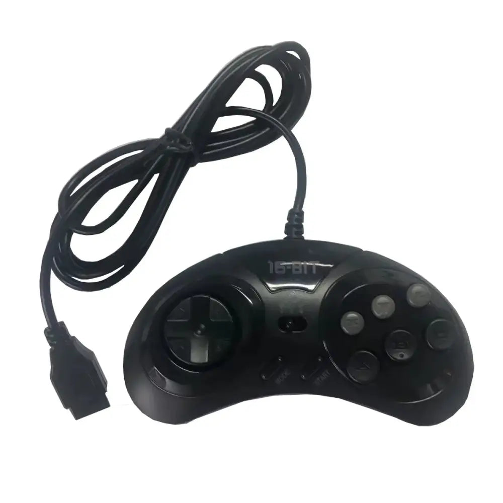 16-Bit SEGA Genesis 6-Button Gamepad – Mega Drive Controller - Black / Game Controller - 9eight5