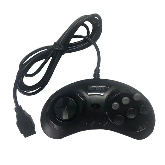 16-Bit SEGA Genesis 6-Button Gamepad – Mega Drive Controller - Black / Game Controller - 9eight5