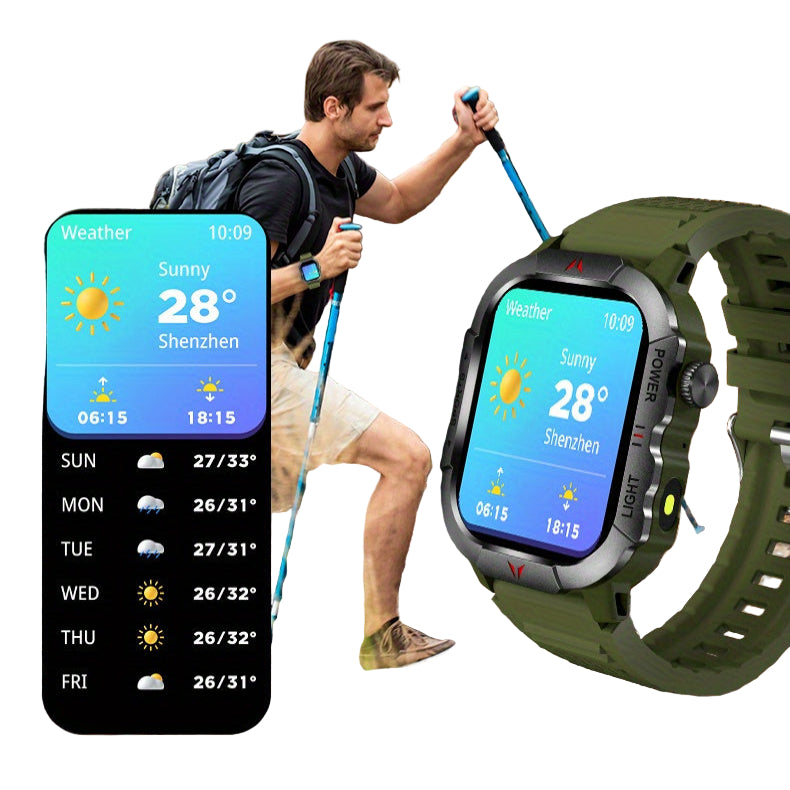 LIGE Men's Smartwatch – 2.01" Large Screen with Flashlight, Weather Alerts
