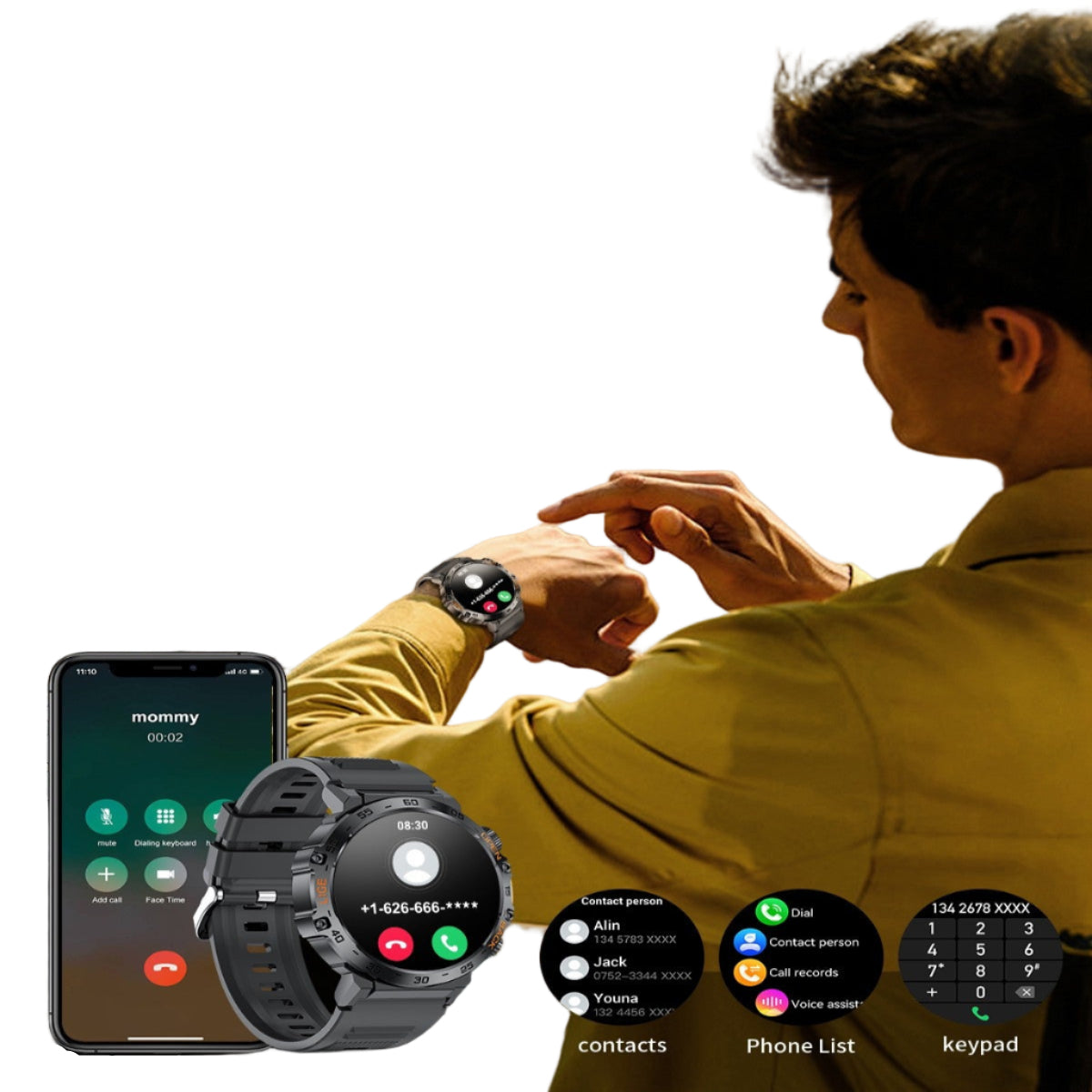 LIGE Outdoor Smartwatch – HD Screen, LED Flashlight, 290mAh Battery (6 types available)