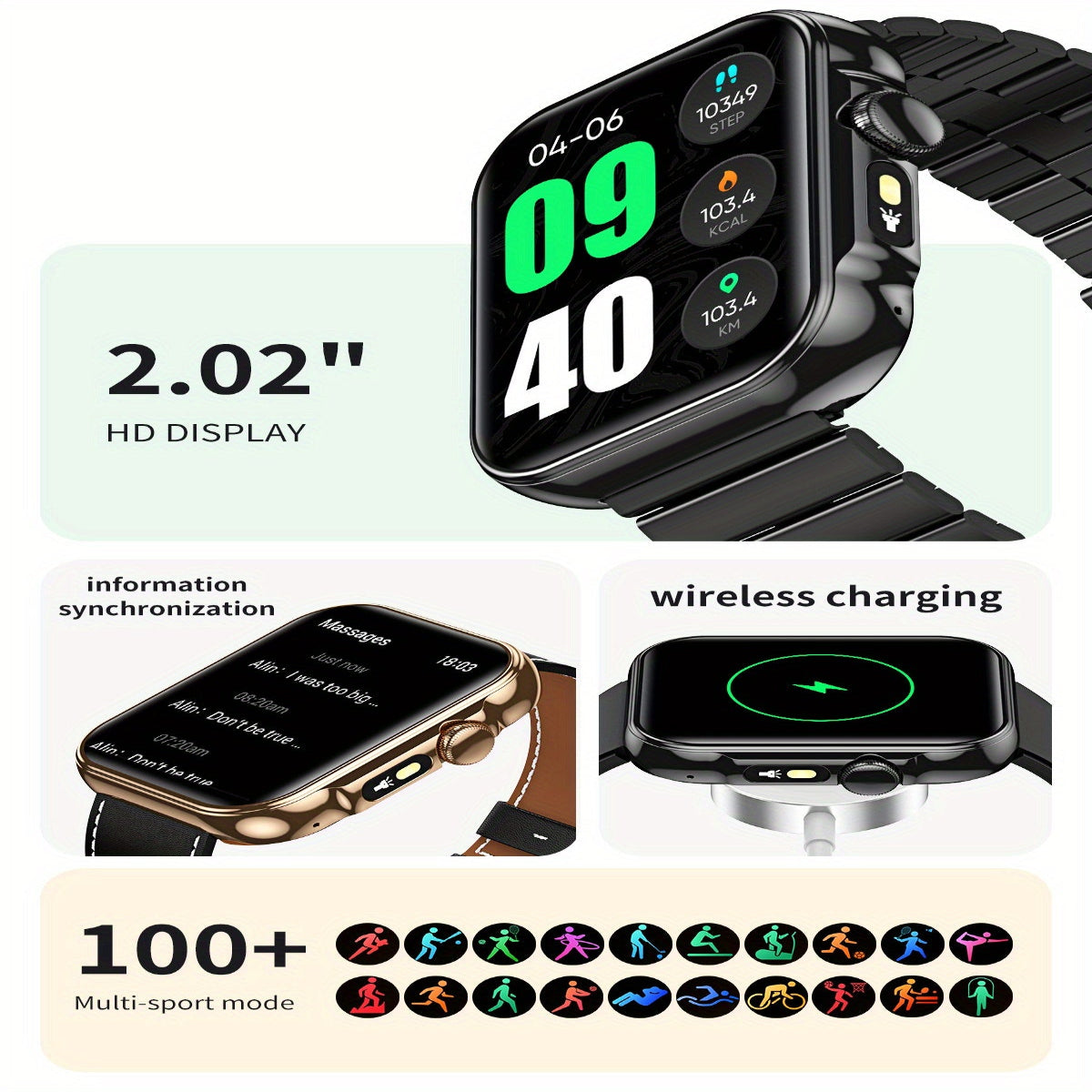 LIGE Outdoor Smart Watch – Large HD Screen, AI Voice Assistant