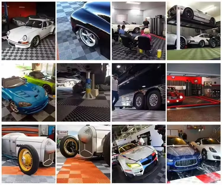 Interlocking Plastic Garage Flooring Tiles (Pack of 25 Tiles)