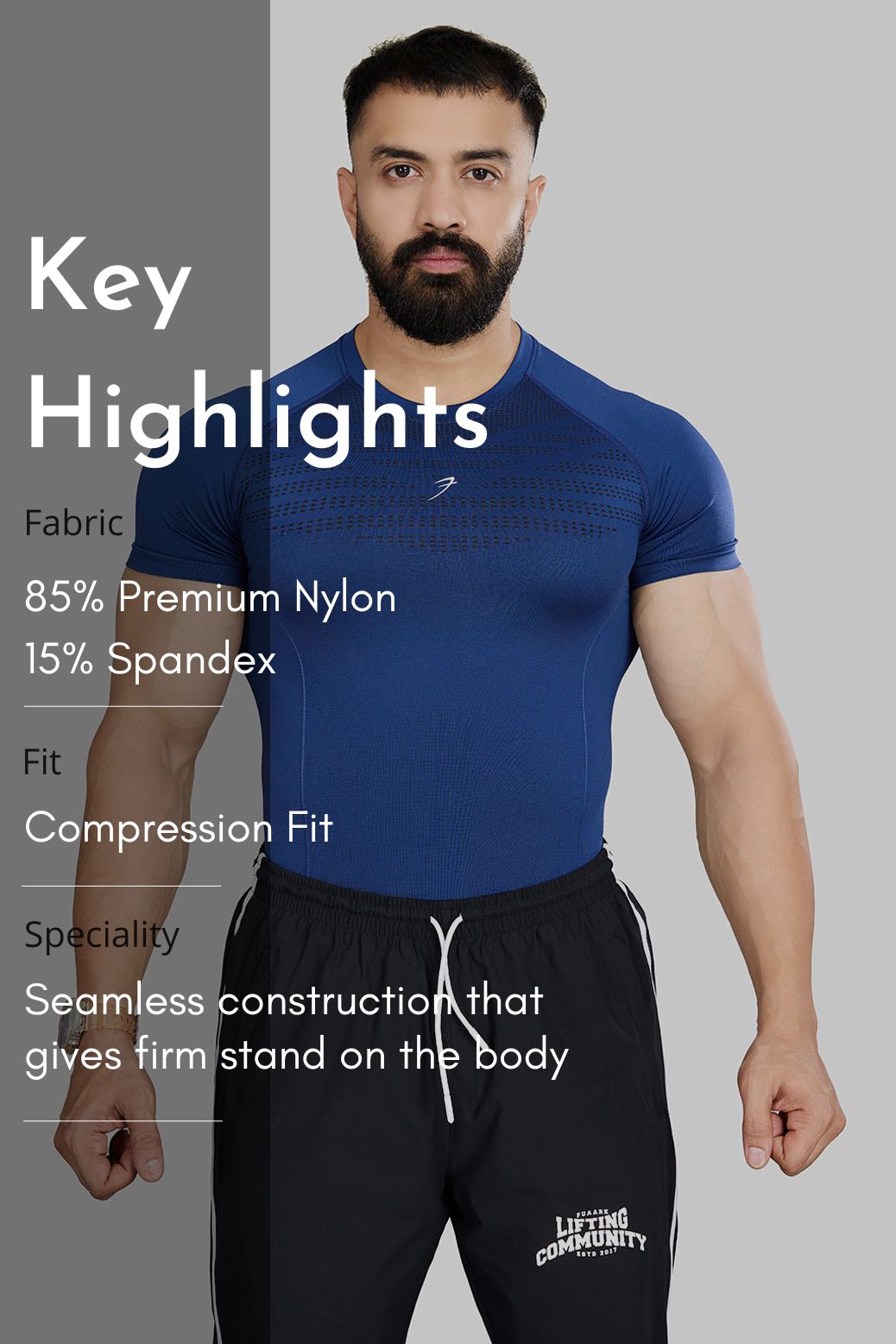 Power Seamless T-shirt Blue/Logo