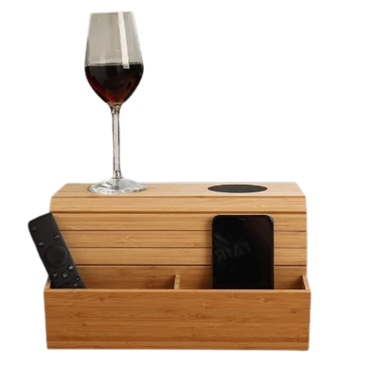Foldable Bamboo Sofa Armrest Table with Cup Holder (2 colours available)