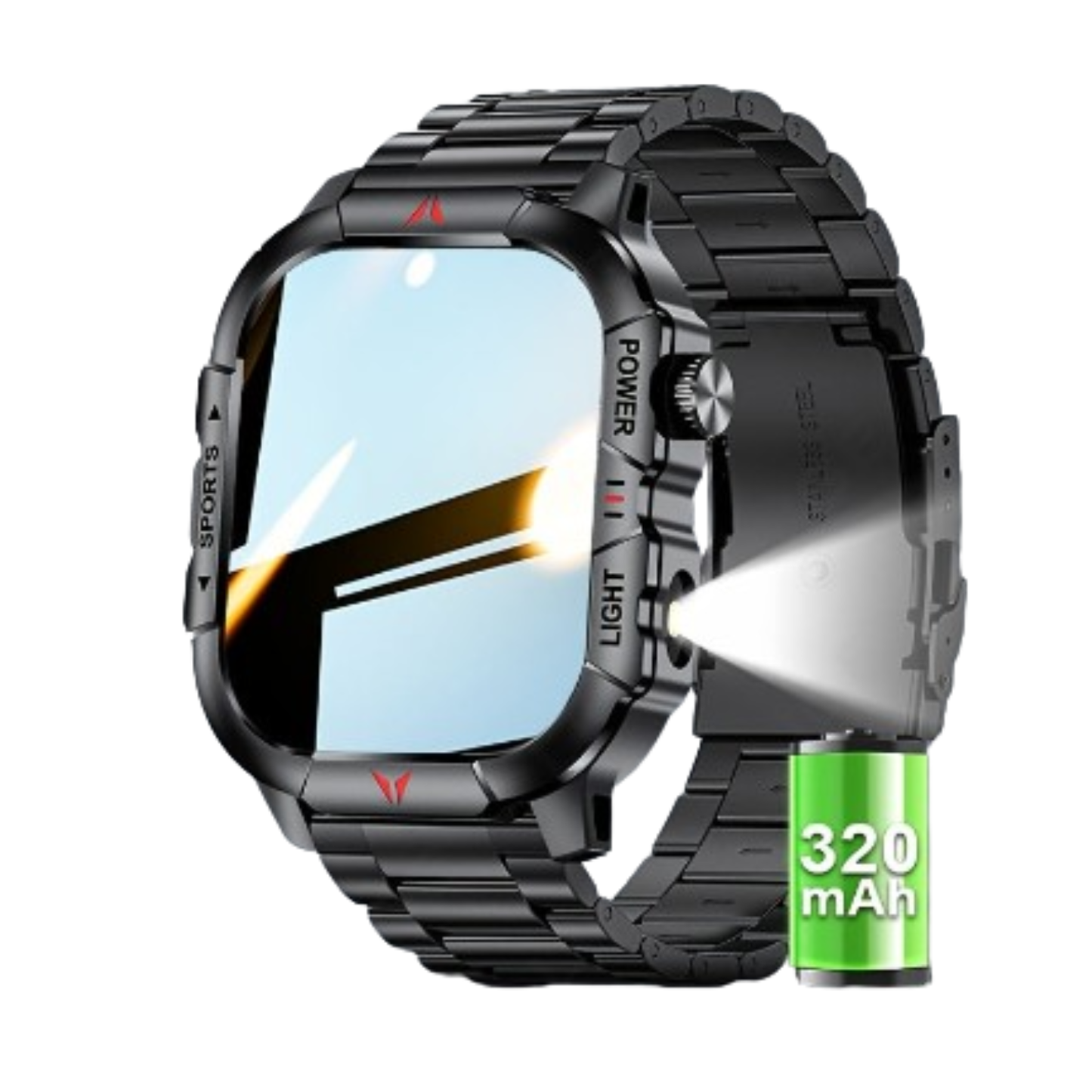 LIGE Men's Smartwatch – 2.01" Large Screen with Flashlight, Weather Alerts