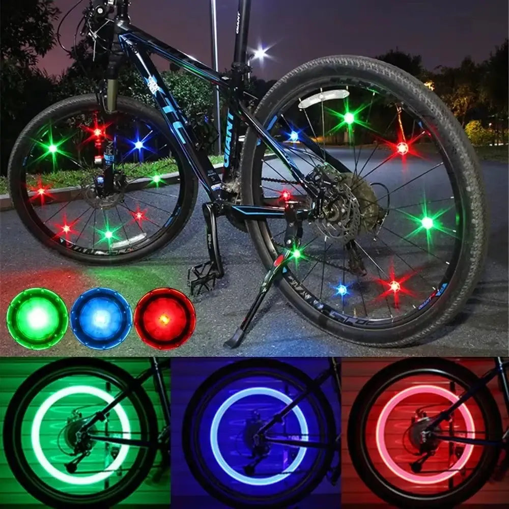 1pc Bicycle Spoke Light Waterproof Shining Bike LED Wheel Tire Flicker Decorative Lamp Safety Warning Cycling Gear