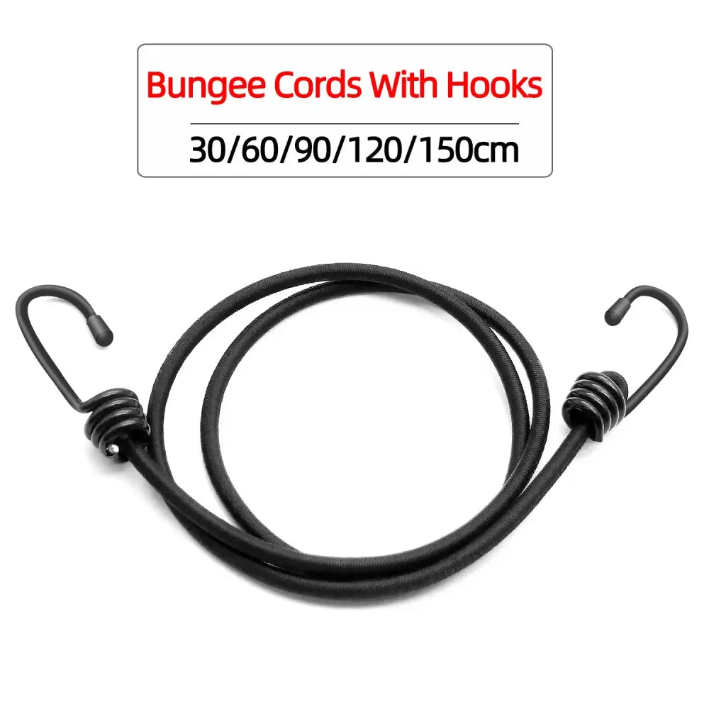 1Pc Bungee Cords High Elasticity Tied Rope Motorcycle Bicycle Luggage Lanyard Camping Bungee Cord Double-J Hooks