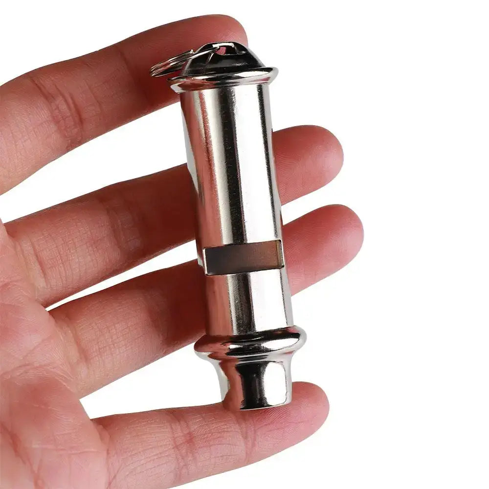 1PC Silver Metal Whistle with Lanyard Training Stainless Steel Emergency Survival Whistle Warning Security for Traffic