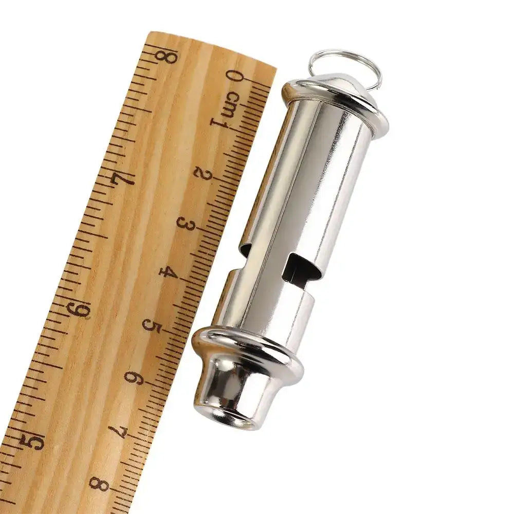 1PC Silver Metal Whistle with Lanyard Training Stainless Steel Emergency Survival Whistle Warning Security for Traffic