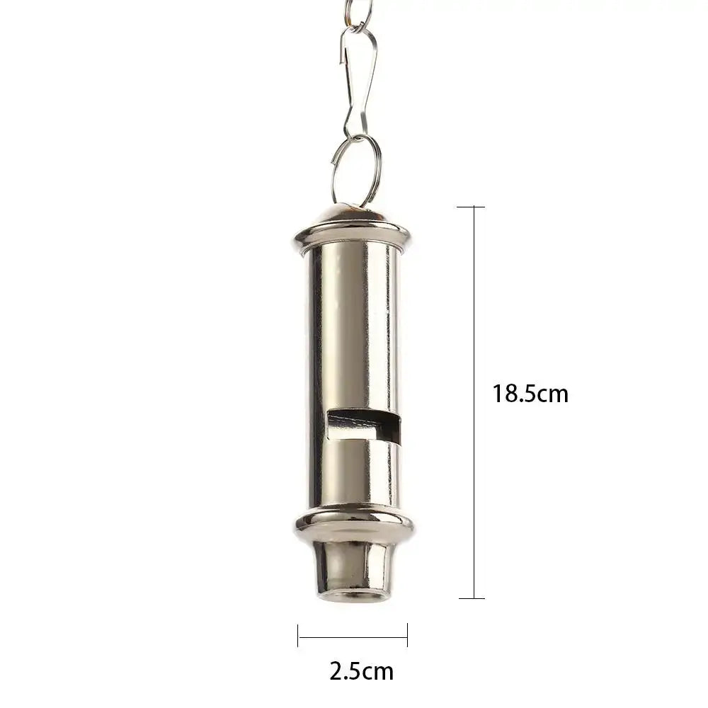 1PC Silver Metal Whistle with Lanyard Training Stainless Steel Emergency Survival Whistle Warning Security for Traffic