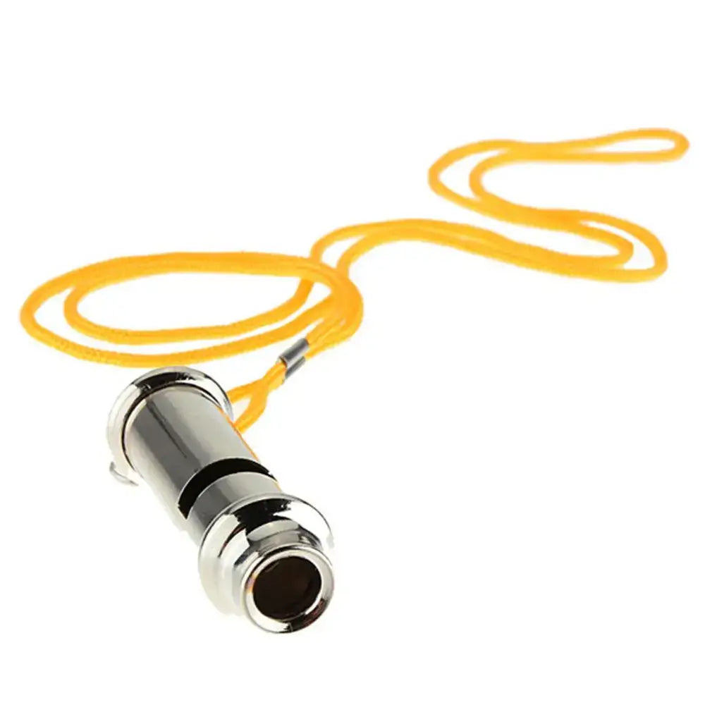 1PC Silver Metal Whistle with Lanyard Training Stainless Steel Emergency Survival Whistle Warning Security for Traffic