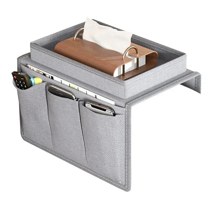 1PC Sofa Armrest Organizer With Cup Holder Remote Control Storage Pockets Leisure Water Bottle Tray For Bedside Sofa