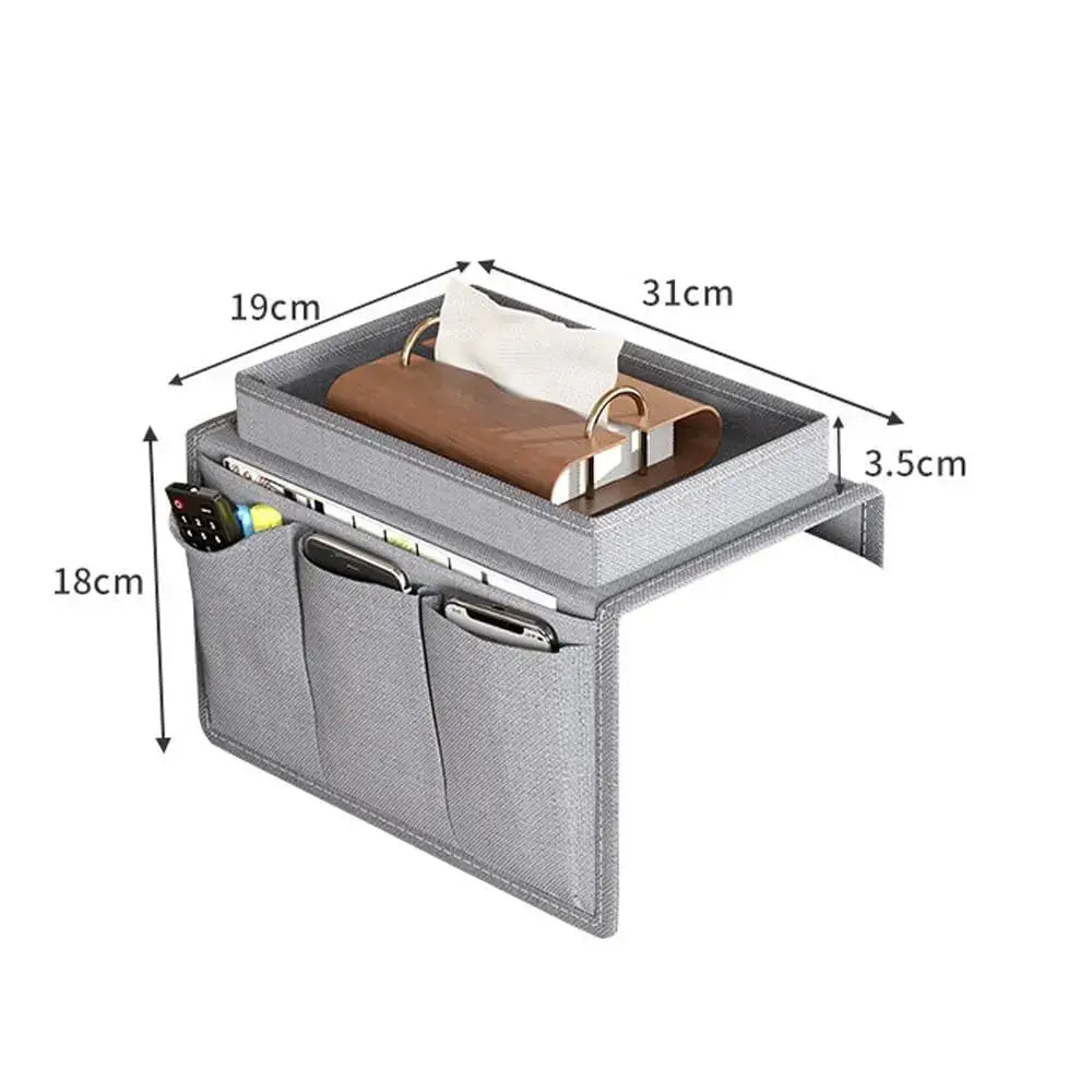 1PC Sofa Armrest Organizer With Cup Holder Remote Control Storage Pockets Leisure Water Bottle Tray For Bedside Sofa