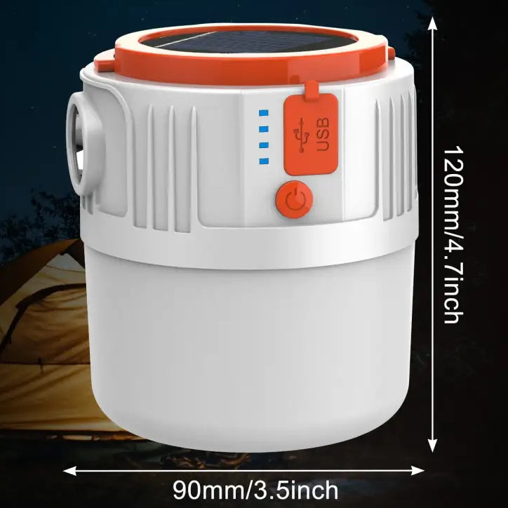 1pc Solar Led Camping Light,Solar Powered Rechargeable Camping Lanterns Outdoor Lighting Lamp With Mobile Phone Charging
