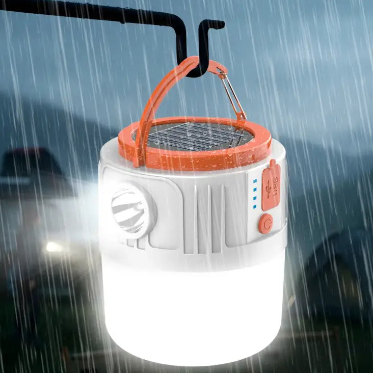 1pc Solar Led Camping Light,Solar Powered Rechargeable Camping Lanterns Outdoor Lighting Lamp With Mobile Phone Charging