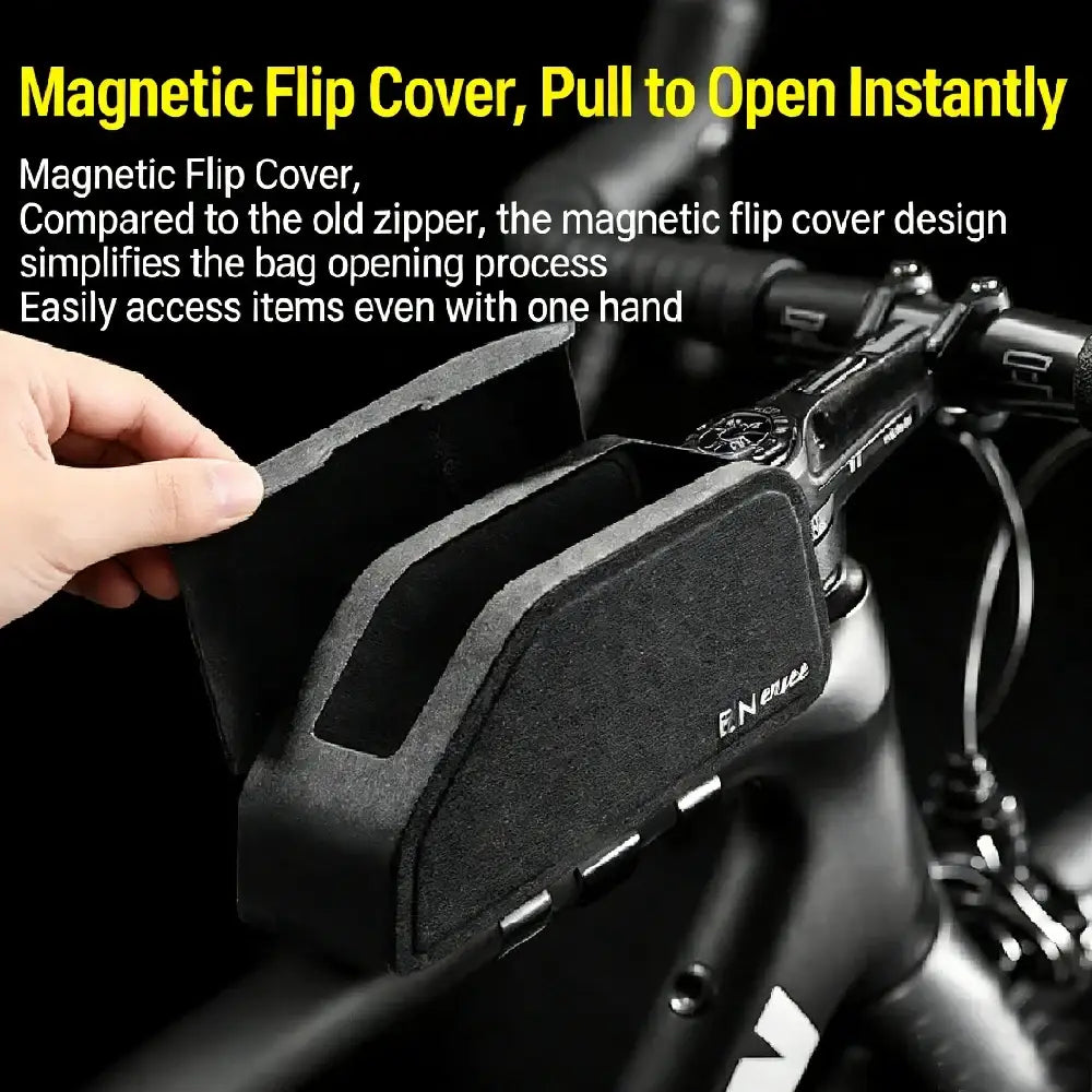 1PCS Bike Frame Bag with Magnetic Flap Waterproof Bicycle Top Tube Bag Bikepacking Cycling Tools Storage Bag