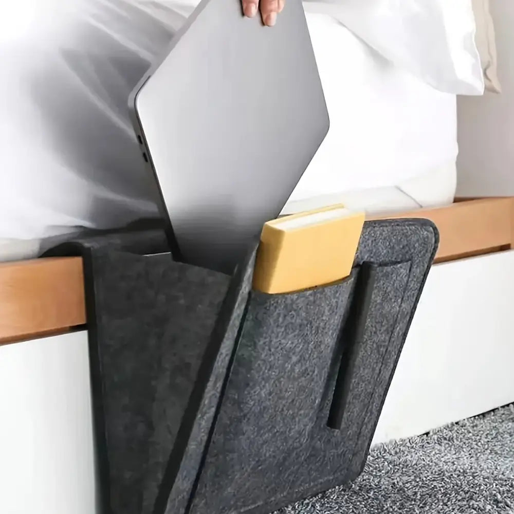1PCS Felt Bedside Storage Organizer Anti-slip Bedside Bag Bed Sofa Side Hanging Couch Storage Remote Control Bed Holder