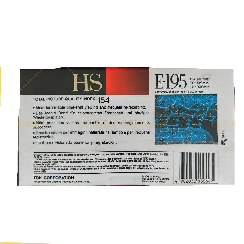 1pcs For TDK HS E195 VHS Video Cassette Brand New Sealed 1 Piece Price Retro Collectible Videotape