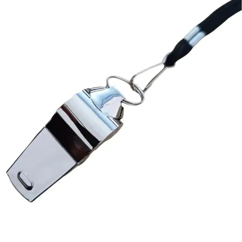 1Pcs Professional Loud Metal Whistle With Rope Sport Whistle Wear Resistant Stainless Steel Whistles Referee