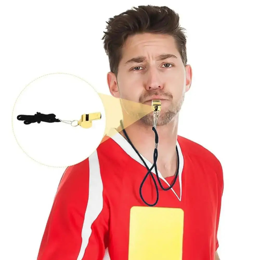 1Pcs Professional Loud Metal Whistle With Rope Sport Whistle Wear Resistant Stainless Steel Whistles Referee Accessories