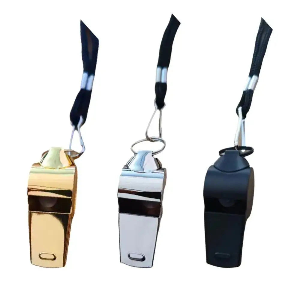 1Pcs Professional Loud Metal Whistle With Rope Sport Whistle Wear Resistant Stainless Steel Whistles Referee Accessories