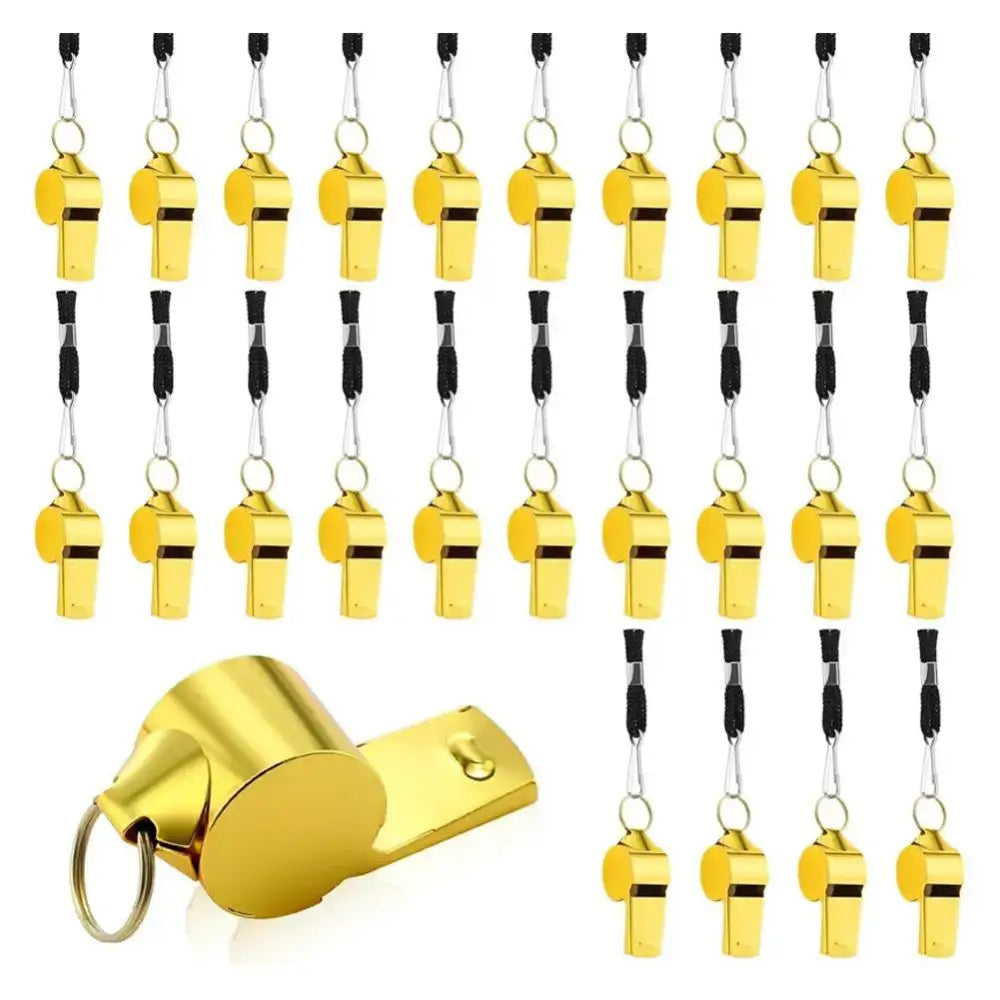1Pcs Professional Loud Metal Whistle With Rope Sport Whistle Wear Resistant Stainless Steel Whistles Referee Accessories