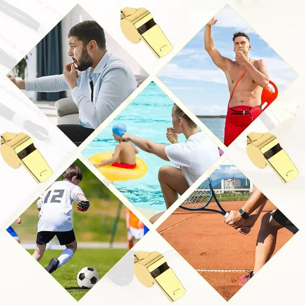 1Pcs Professional Loud Metal Whistle With Rope Sport Whistle Wear Resistant Stainless Steel Whistles Referee Accessories