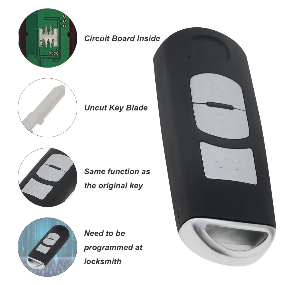 2/3 Buttons 433MHz Keyless Smart Remote Car Key Fob Fit for Axela / Atenza with ID49 Chip SKE13E-01 SKE13E-02