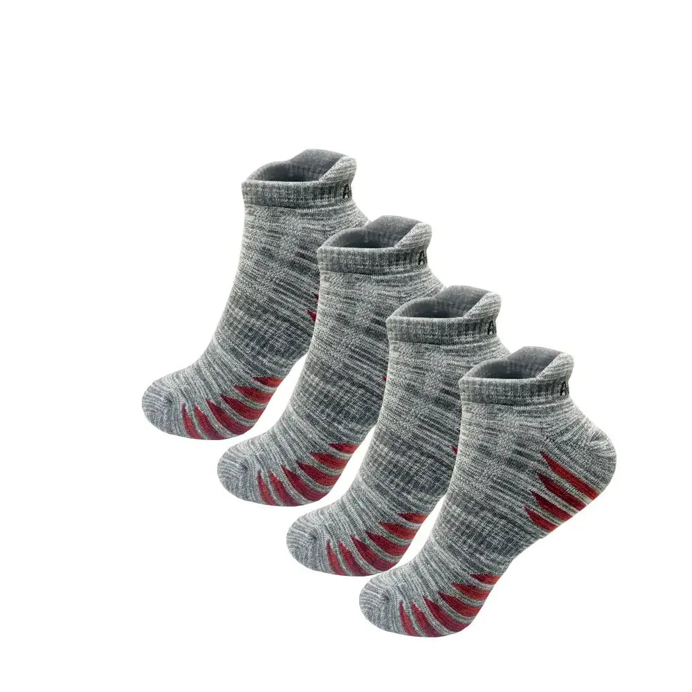 2/4 Pairs Cushioned Cotton Ankle Socks – Men & Women Low-Cut Athletic Sports Socks - 4Pairs cs001-7 / S (EU32-34) - SS