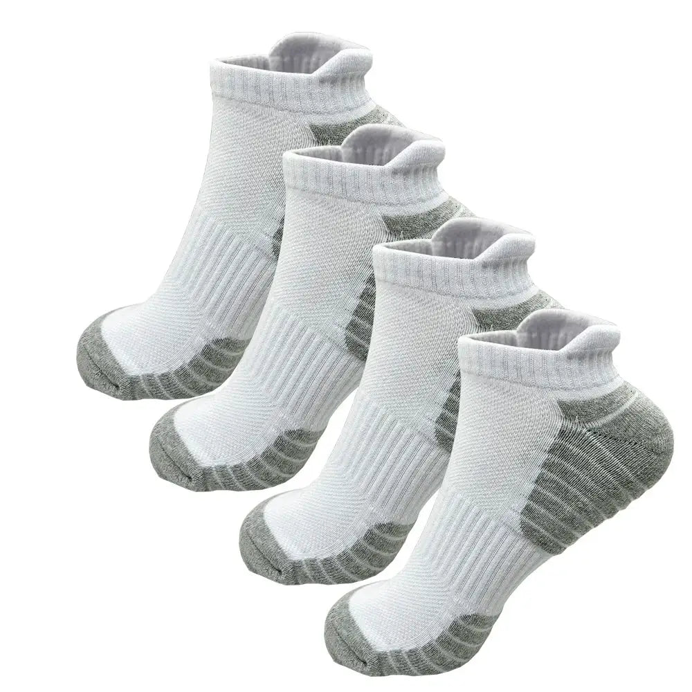 2/4 Pairs Cushioned Cotton Ankle Socks – Men & Women Low-Cut Athletic Sports Socks - 4Pairs cs001-1 / S (EU32-34) - SS