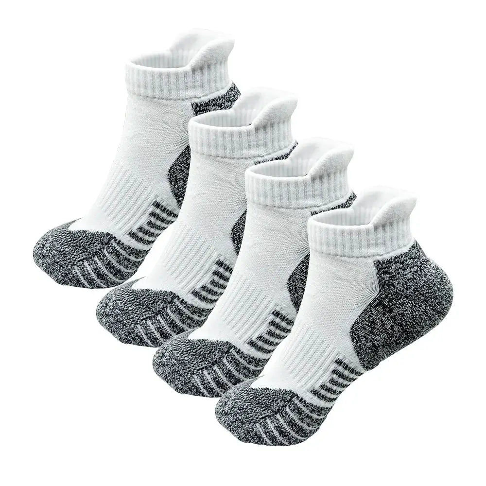 2/4 Pairs Cushioned Cotton Ankle Socks – Men & Women Low-Cut Athletic Sports Socks - 4Pairs cs001-2 / S (EU32-34) - SS