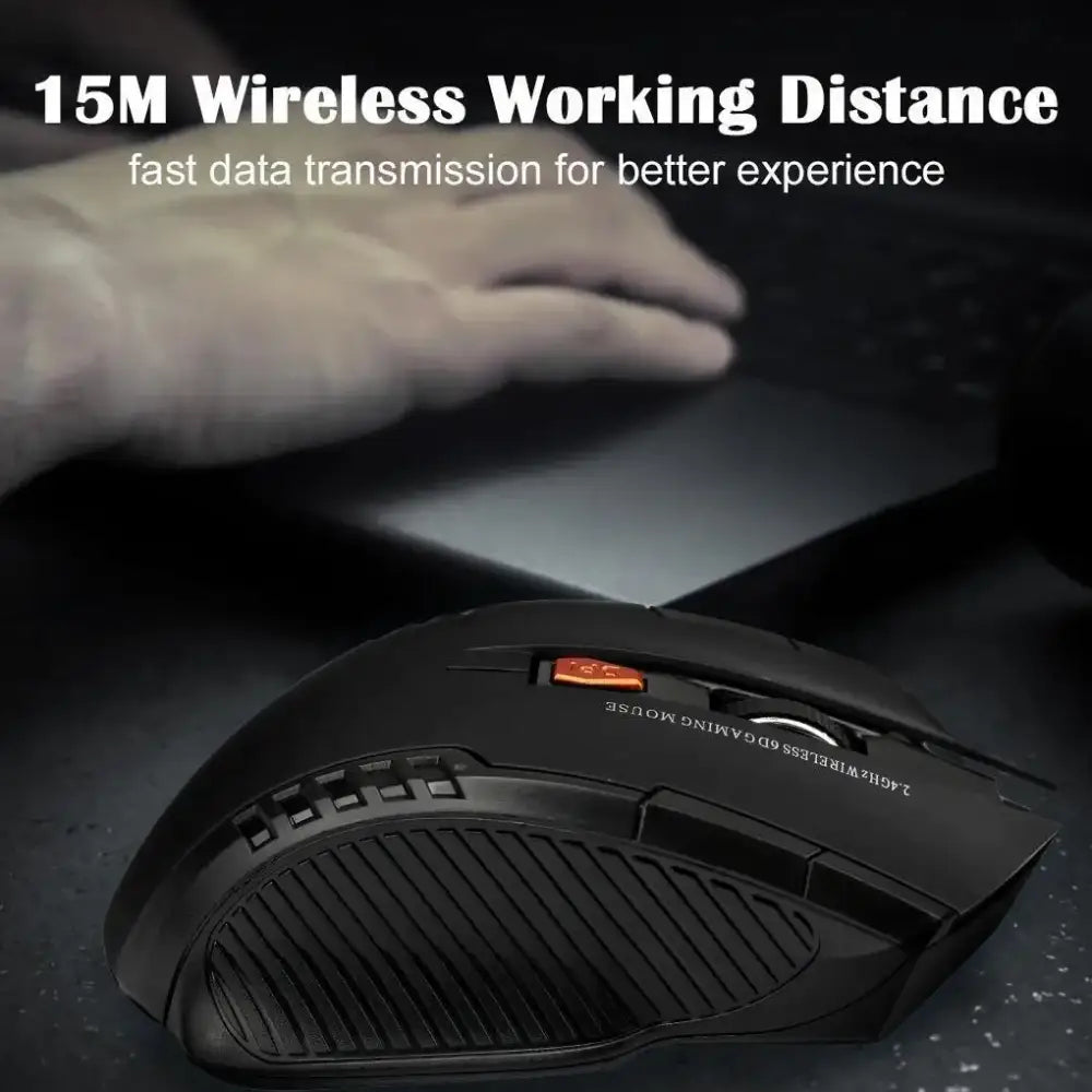 2.4G Wireless Gaming Mouse – 1600DPI - Black / Mouse - 9eight5