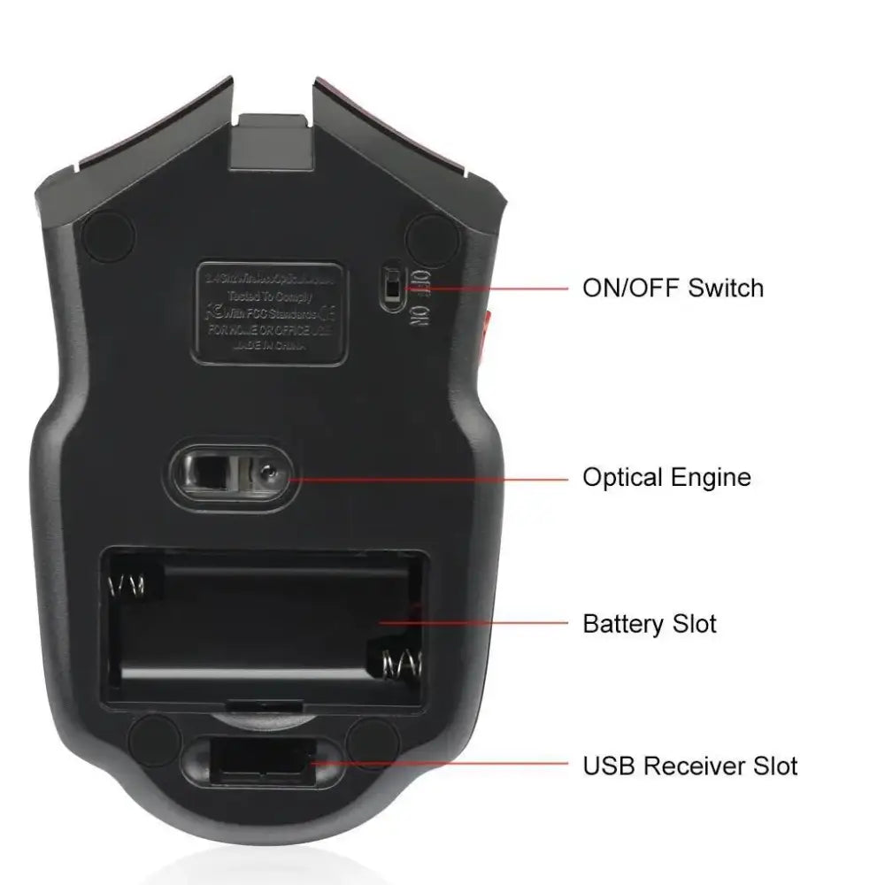 2.4G Wireless Gaming Mouse – 1600DPI - Black / Mouse - 9eight5