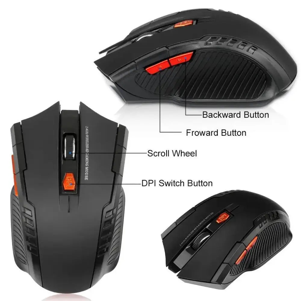 2.4G Wireless Gaming Mouse – 1600DPI - Black / Mouse - 9eight5