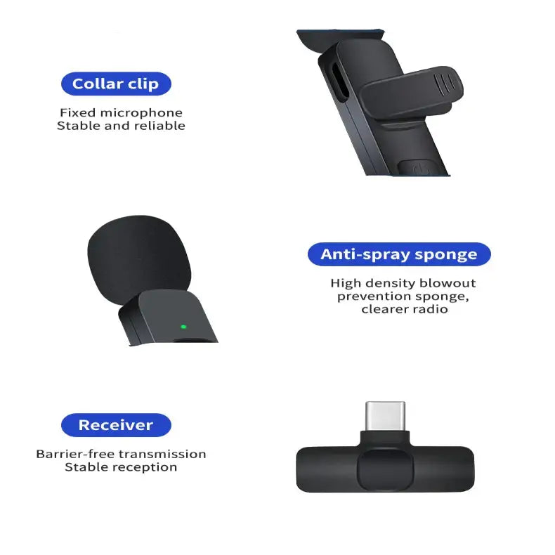 2.4G Wireless Lavalier Mic for iPhone & Android (4 different types available) - 9eight5