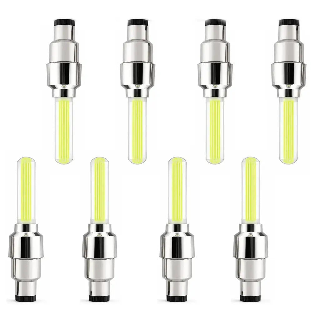 2-8Pcs Bicycle LED Spoke & Valve Cap Lights Waterproof Colorful Flashing Wheel Tire Lamps for Night Riding Safety