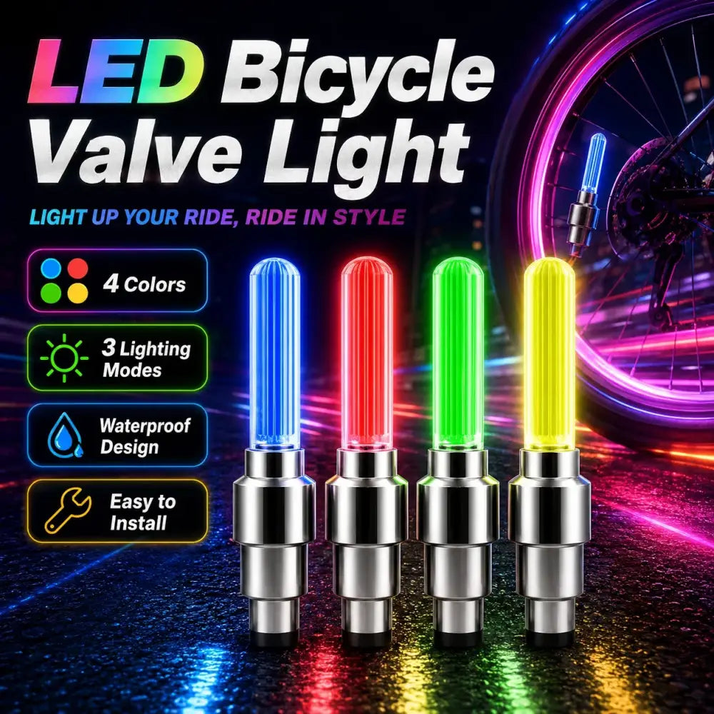 2-8Pcs Bicycle LED Spoke & Valve Cap Lights Waterproof Colorful Flashing Wheel Tire Lamps for Night Riding Safety