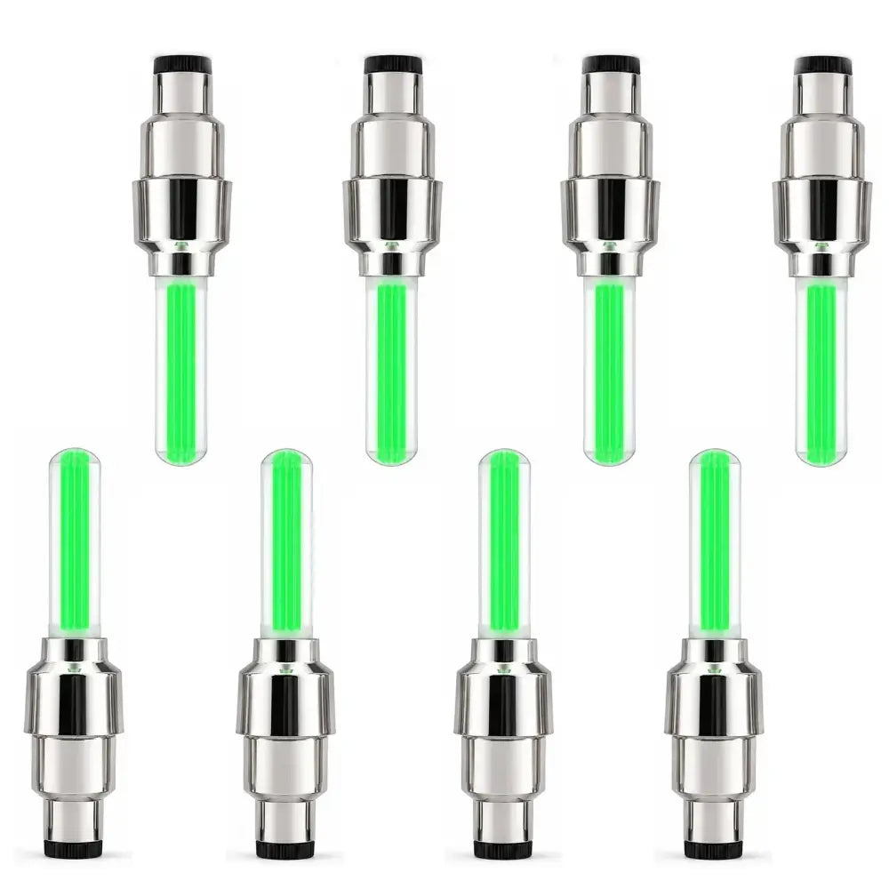 2-8Pcs Bicycle LED Spoke & Valve Cap Lights Waterproof Colorful Flashing Wheel Tire Lamps for Night Riding Safety