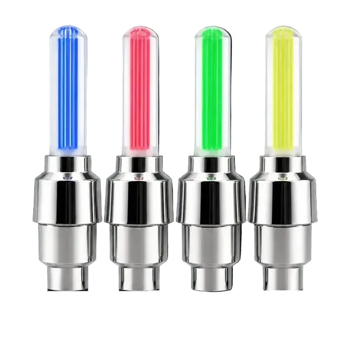 2-8Pcs Bicycle LED Spoke & Valve Cap Lights Waterproof Colorful Flashing Wheel Tire Lamps for Night Riding Safety