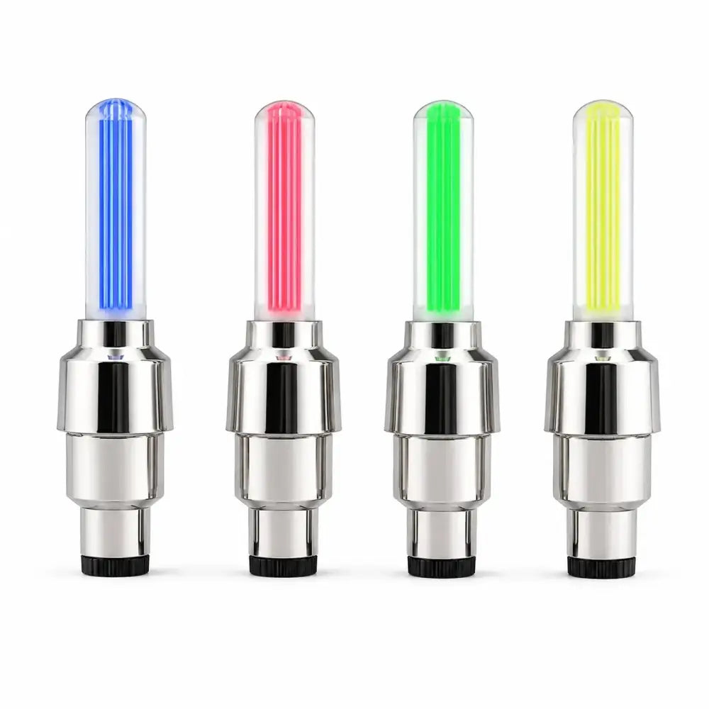 2-8Pcs Bicycle LED Spoke & Valve Cap Lights Waterproof Colorful Flashing Wheel Tire Lamps for Night Riding Safety - Mix