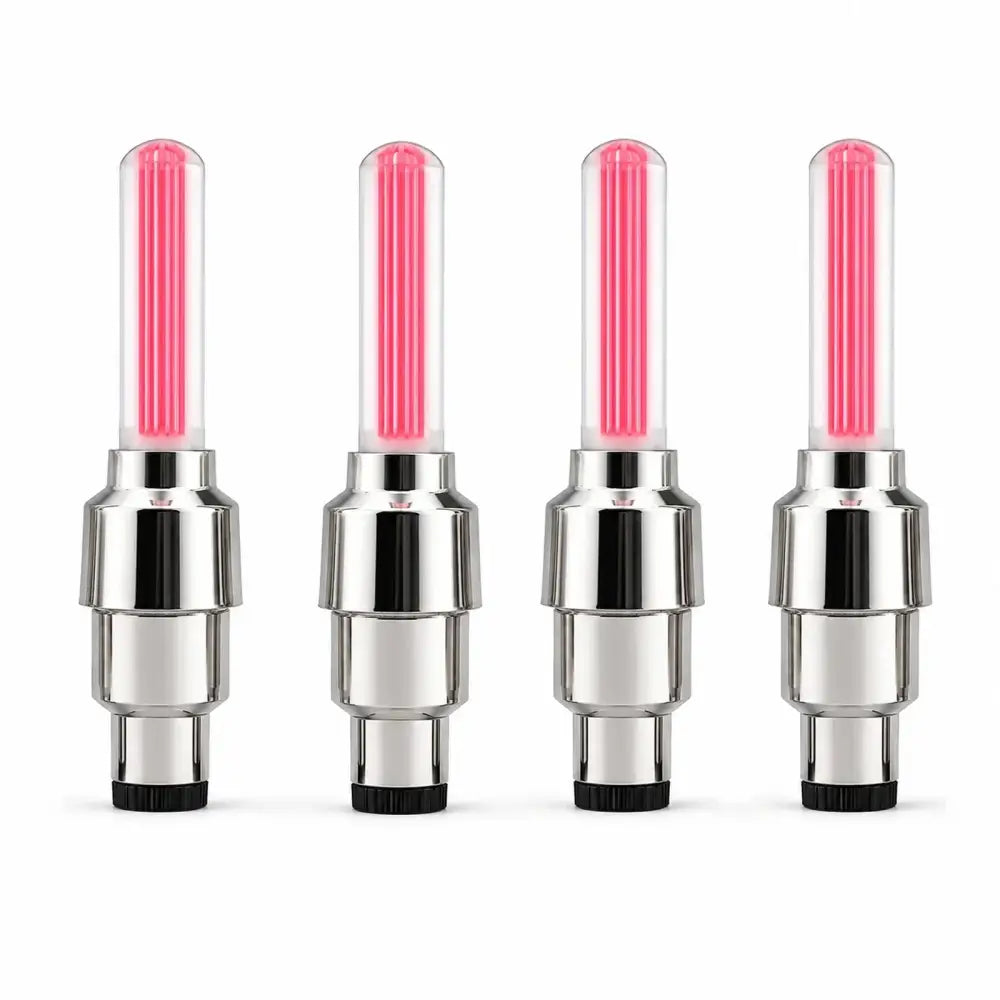 2-8Pcs Bicycle LED Spoke & Valve Cap Lights Waterproof Colorful Flashing Wheel Tire Lamps for Night Riding Safety - Red