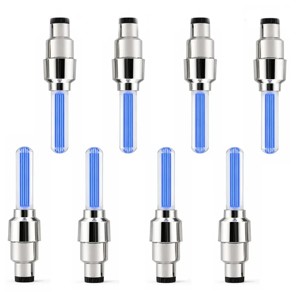 2-8Pcs Bicycle LED Spoke & Valve Cap Lights Waterproof Colorful Flashing Wheel Tire Lamps for Night Riding Safety