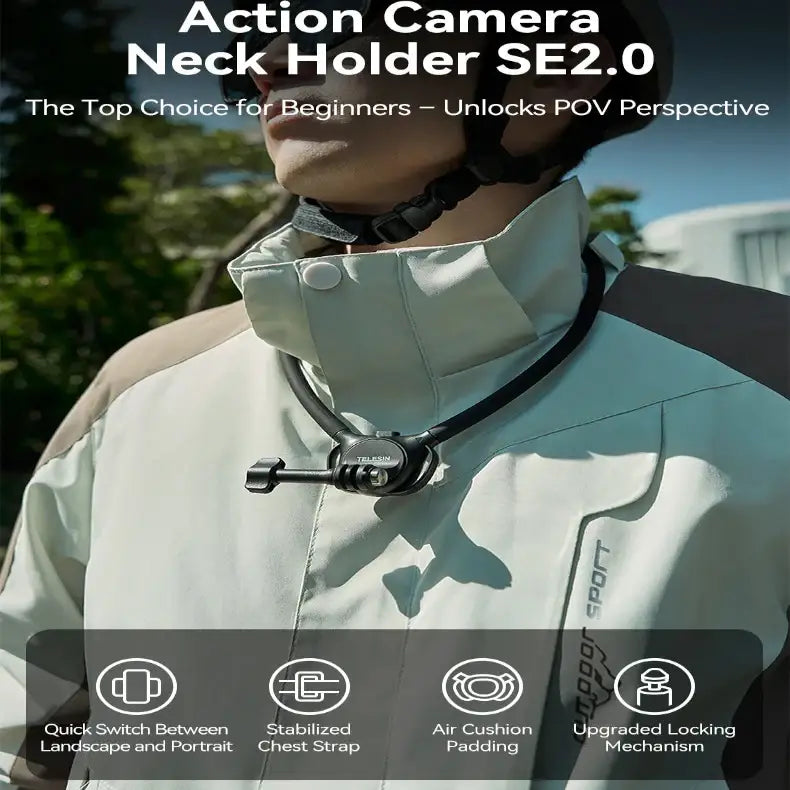2-in-1 Action Camera Neck Mount - 9eight5