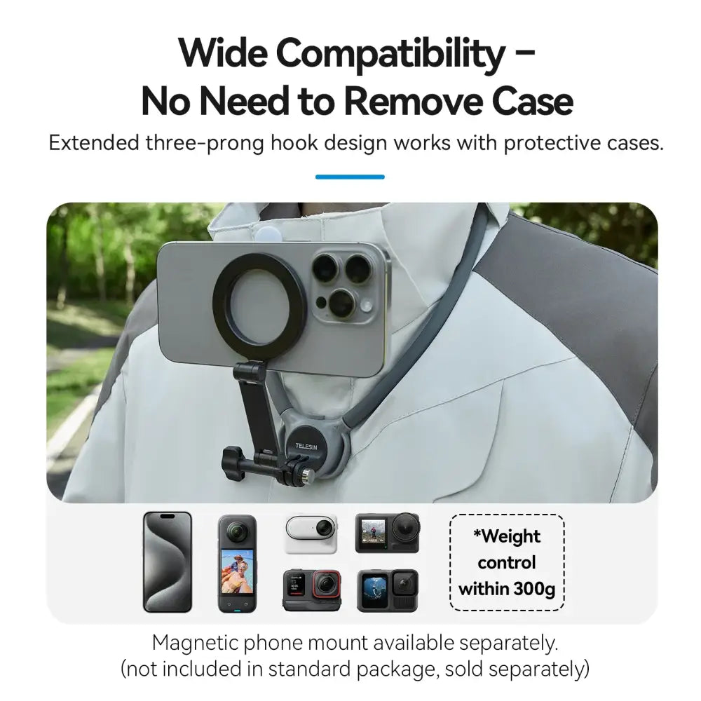 2-in-1 Action Camera Neck Mount - 9eight5