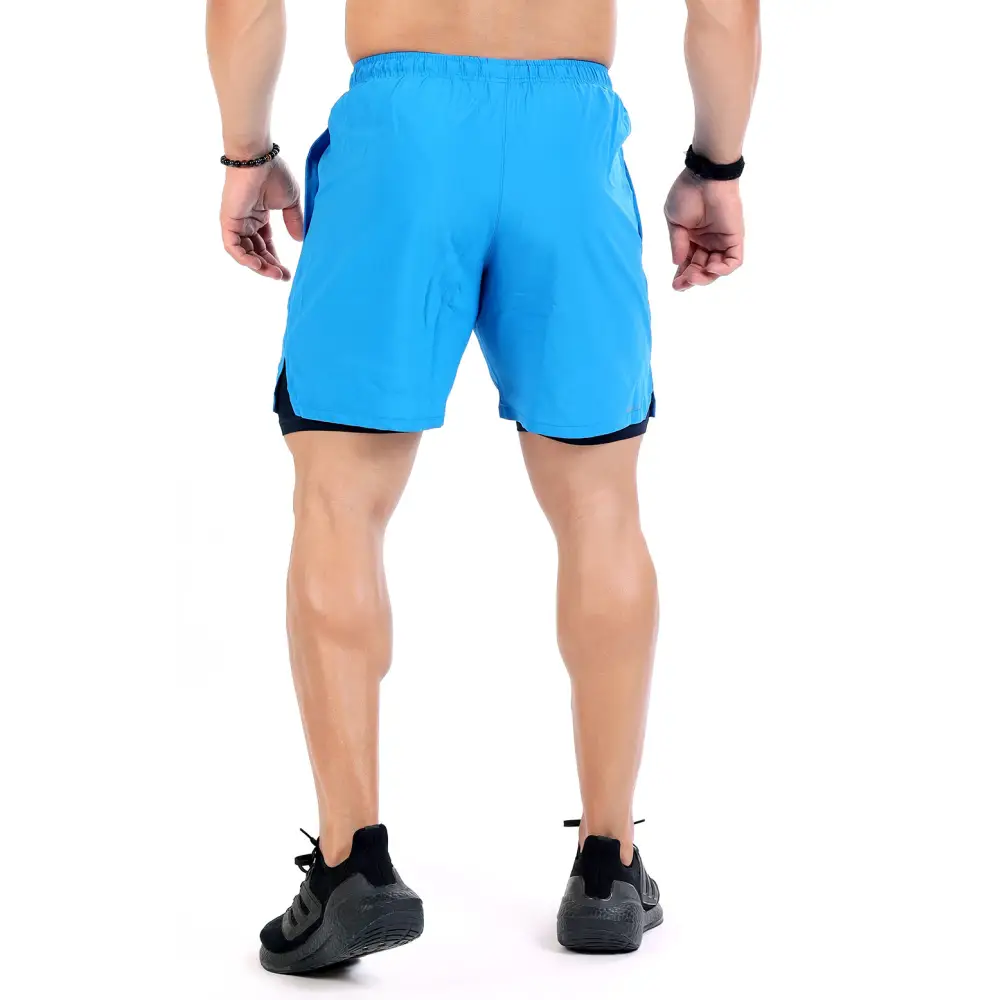 2 in 1 Compression Shorts Blue - Shorts