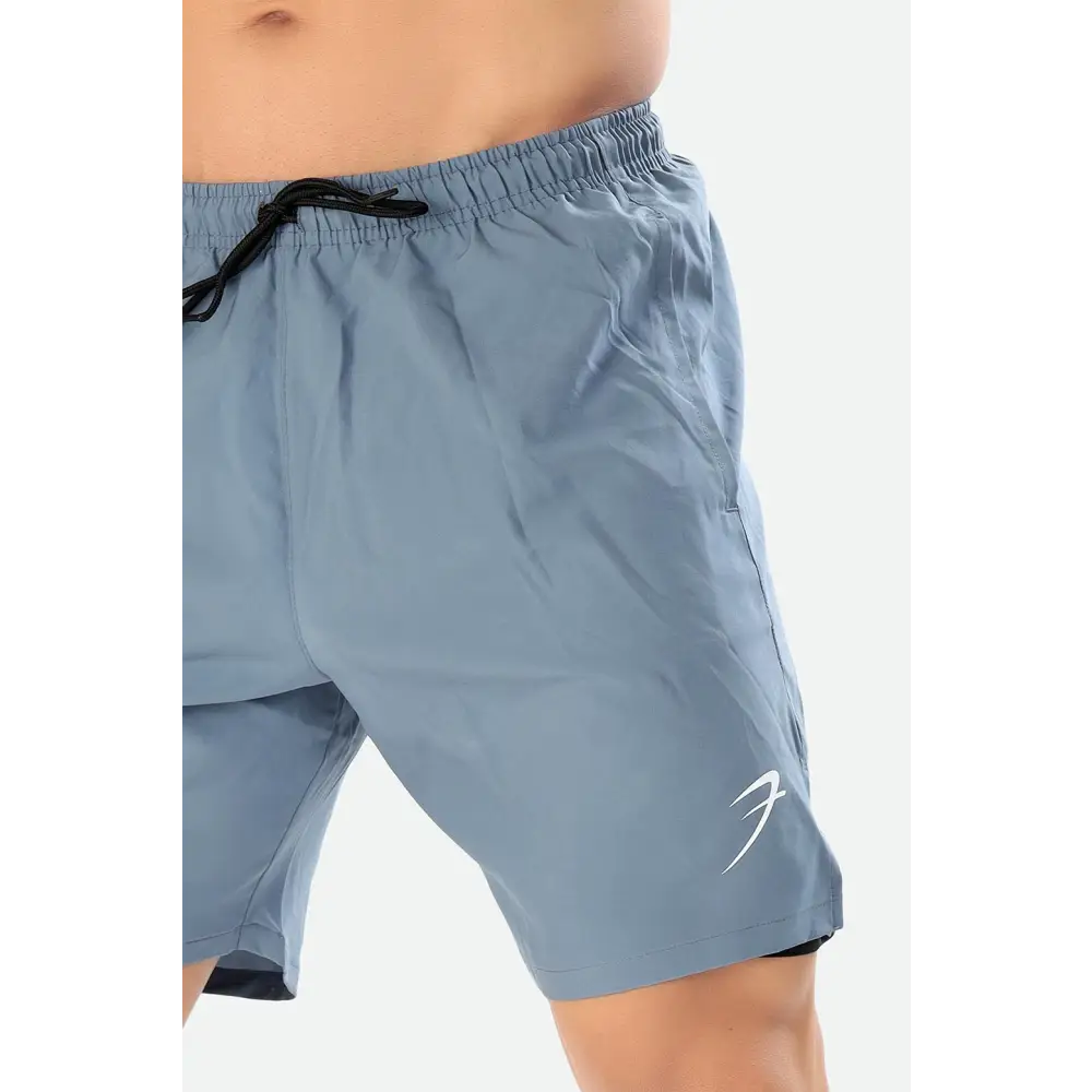 2 in 1 Compression Shorts Light Grey - Shorts