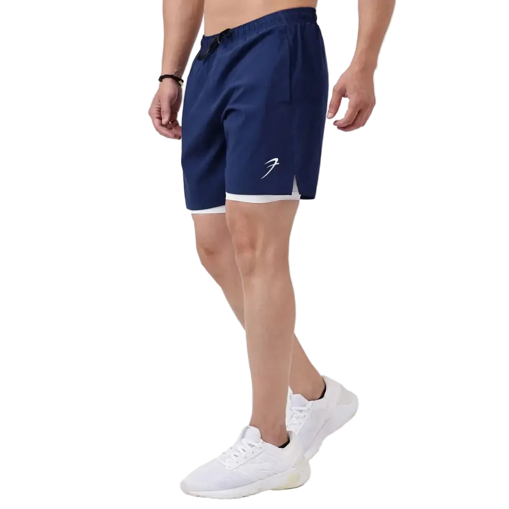 2 in 1 Compression Shorts Navy - Shorts
