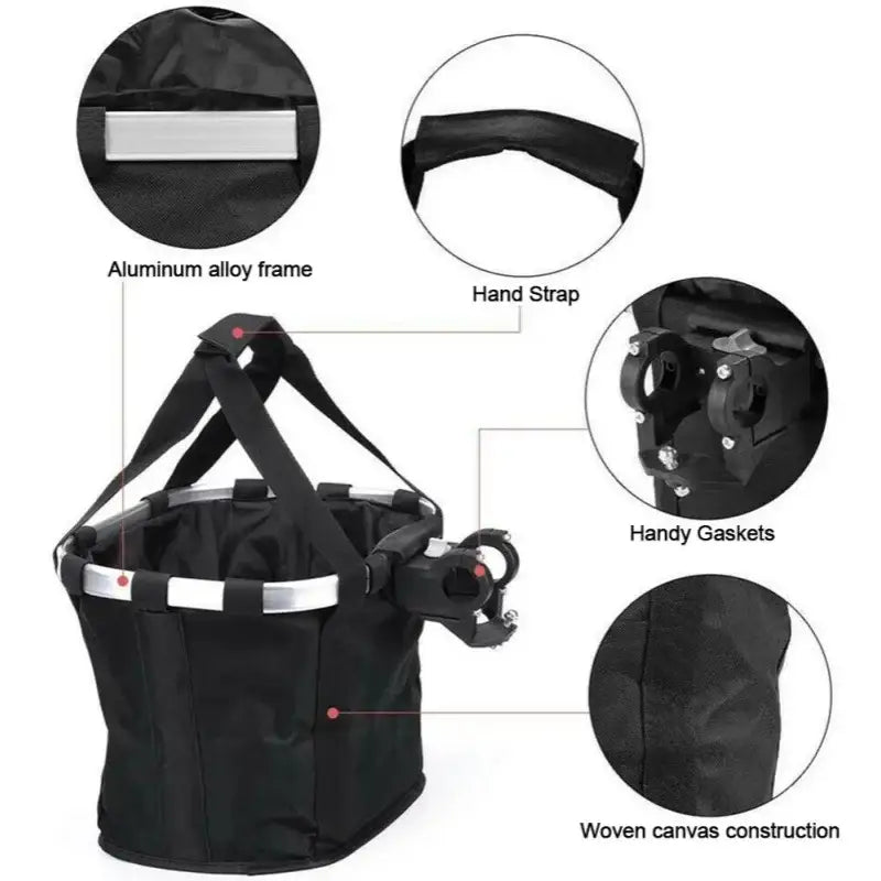 2-in-1 Detachable Bike Front Basket (available in Grey & Black) - SS